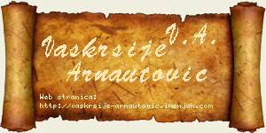 Vaskrsije Arnautović vizit kartica